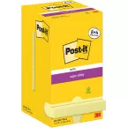 Post-It Super Sticky Notes, 90 vel, ft 76 x 76 mm, geel, 8 + 4 GRATIS