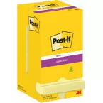 Post-It Super Sticky Notes, 90 vel, ft 76 x 76 mm, geel, pak van 12 blokken