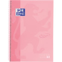 Oxford School Touch Europeanbook spiraalblok, ft A4+, 160 bladzijden, gelijnd, pastel roze