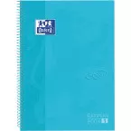 Oxford School Touch Europeanbook spiraalblok, ft A4+, 160 bladzijden, geruit 5 mm, pastel blauw