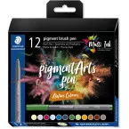 Staedtler Pigment Arts Brush Pen Set of 12 Nature Colours
