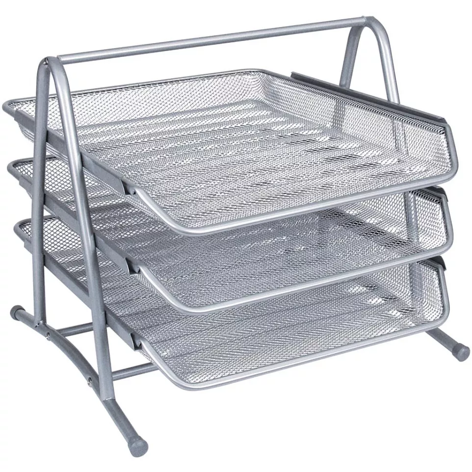 Q-CONNECT 3 Letter Trays Metal Mesh...