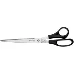 Westcott scissors, 26cm straight left right, round tip, stainless steel, black, blister pack 1 pc