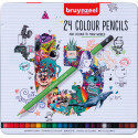 Bruynzeel crayon de couleur, boîte en métal de 24 pièces