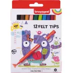 Bruynzeel viltstiften, etui met 12 stuks