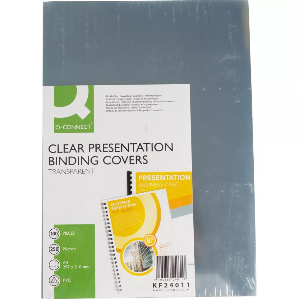 Q-CONNECT omslagen, ft A4, PVC, 250...