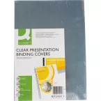 Q-CONNECT couvertures, ft A4, PVC, 250 micron, paquet de 100 pièces, transparent