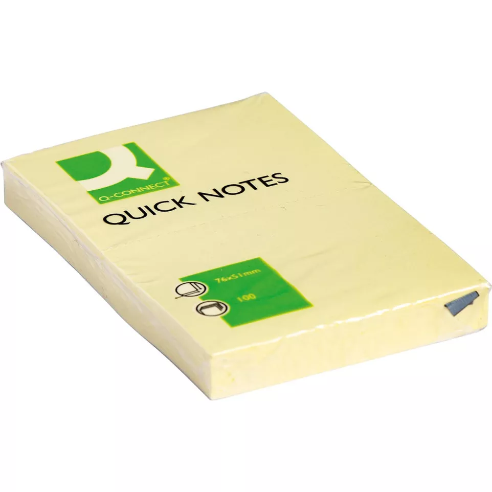 Q-Connect Quick Notes 51x76mm Yellow...