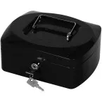 Q-Connect Cash Box 8 Inch Black KF02602