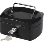 Q-Connect Cash Box 155 x 120 x 75 mm Black