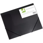 Q-Connect A4 Elastic Folder with 3 Flaps Polypropylene Black