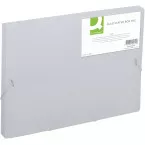 Q-Connect filing box with elastic closure A4 spine 25 mm transparent