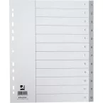Q-CONNECT intercalaires, A4, PP, 11 trous, avec page de garde, jeu de 1-12, 12 onglets, gris