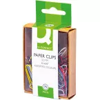 Q-CONNECT papierklemmen, 32 mm, doos van 75 stuks, ophangbaar, geassorteerde kleuren.