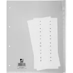 Q-CONNECT intercalaires, A4, PP, 4 trous, 15 onglets, gris
