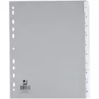 Q-CONNECT tabbladen, A4, PP, 11-gaatsperforatie, 10 tabs, grijs