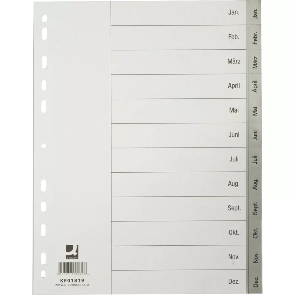 Q-CONNECT intercalaires, A4, PP, 11...