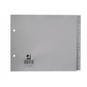 Q-CONNECT tabbladen, ft 18 x 22,5 cm, PP, 2-gaatsperforatie, set van A-Z, grijs