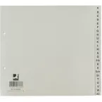 Q-CONNECT tabbladen, ft 21 x 23 cm, PP, 2-gaatsperforatie, set van A-Z, grijs