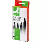 Q-Connect Flipchart Marker Bullet Tip Assorted Colours Pack of 4 KF01551