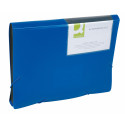 Q-CONNECT trieur, A4, PP, avec 13 compartiments, fermeture à élastiques, bleu