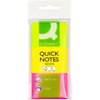 Q-CONNECT Quick Notes, ft 38 x 51 mm, 50 vel, etui van 3 blokken in neonkleuren