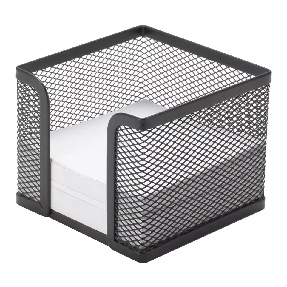 Q-CONNECT cube-mémo, métal, noir