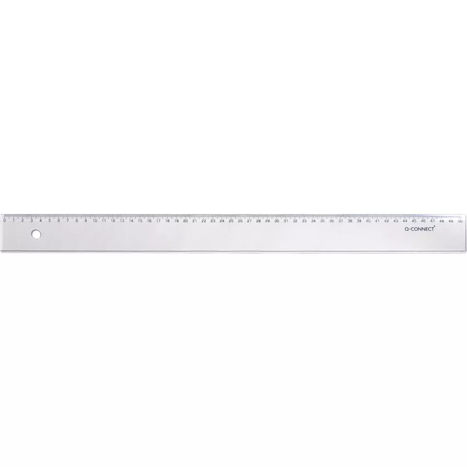 Q-CONNECT plastic ruler in case 50 cm