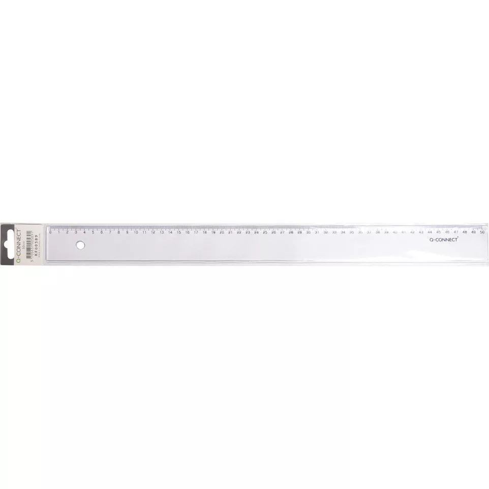 Q-CONNECT plastic ruler in case 50 cm