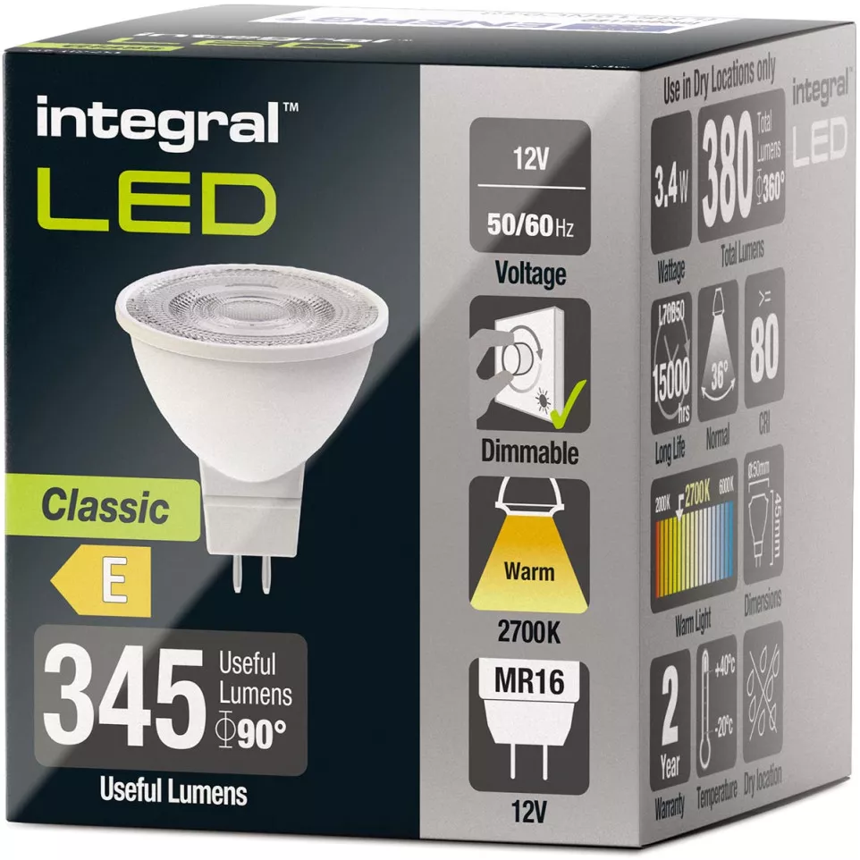 Integral spot LED MR16, dimmable,...