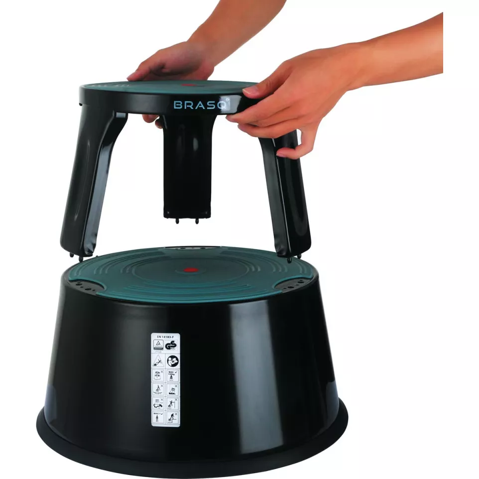 Tabouret premium, en métal, noir