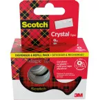 Scotch Crystal Clear Tape 19 mm x 7.5 m Dispenser Plus 3 Rolls Boxed