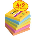 Post-it Super Sticky notes Carnival, 90 feuilles, ft 76 x 76 mm, 4 + 2 GRATUIT