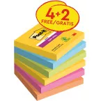 Post-it Super Sticky Notes Carnival Collection 3 x 3 in 90 Sheets 4 Plus 2 Free Pads