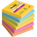 Post-it Super Sticky notes Carnival, 90 feuilles, ft 76 x 76 mm, 4 + 2 GRATUIT