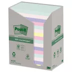 Post-it recycled notes Nature, 100 feuilles, ft 76 x 127 mm, paquet de 16 blocs, couleurs assorties