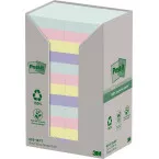 Post-it Recycled Notes, Assorted Colors, 38 x 51 mm, 100 Sheets per Pad, 24 Pads per Pack