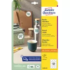 Avery Zweckform étiquettes rondes, diametre 60 mm, blanc, adhésif permanent, 120 étiquettes, 10 feuilles