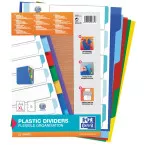 Oxford intercalaires, format A4 XL, en PP, 11 trous, non imprimé, 5 onglets colorés