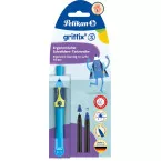 Pelikan griffix rollerball pen blister pack for left-handers blue green