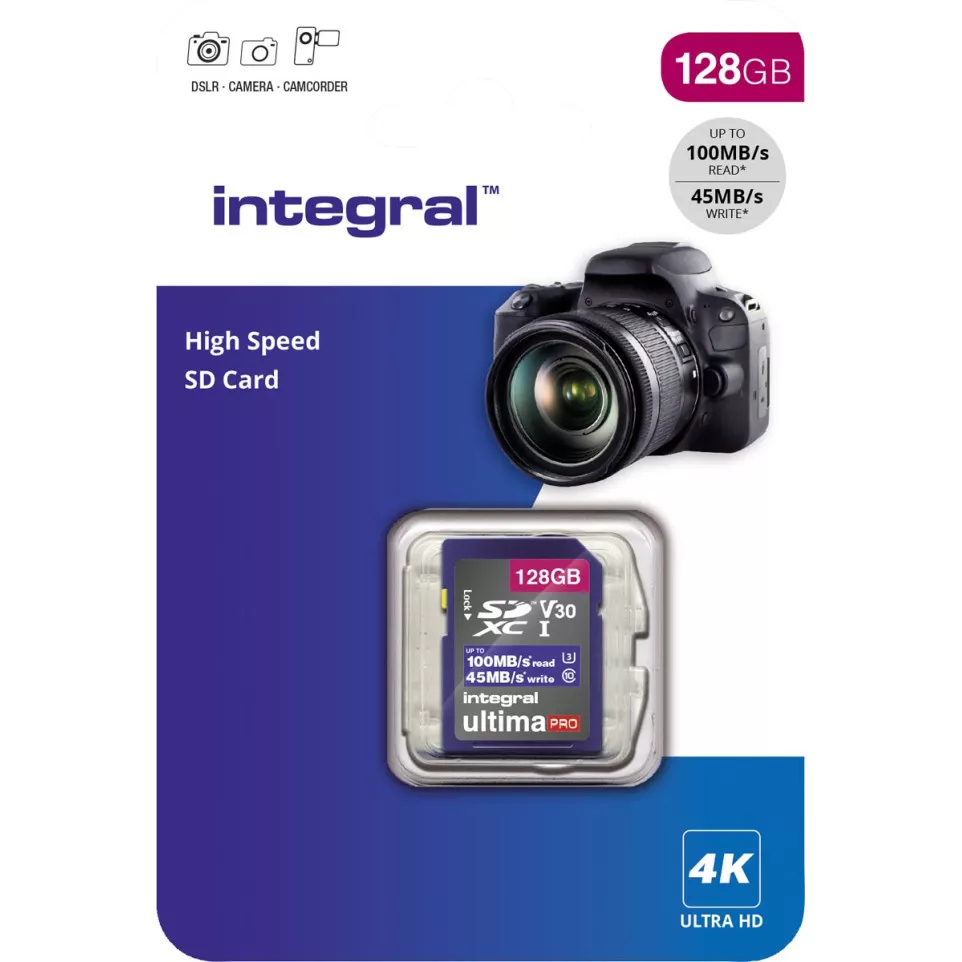 Integral 128GB SDXC V30 Memory Card