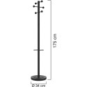 Unilux portemanteau Access, hauteur 175 cm, 6 patères, avec porte-parapluies, noir