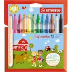 STABILO Trio Jumbo feutre, étui de 12 pièces, assorti