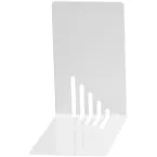 MAUL Serre-livres métall., étroits, 14x8,5x14cm, set de 2 pcs, blanc