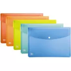 Oxford Urban Document Wallet, Push-Button Closure, A5 Size, Polypropylene, Assorted Colors