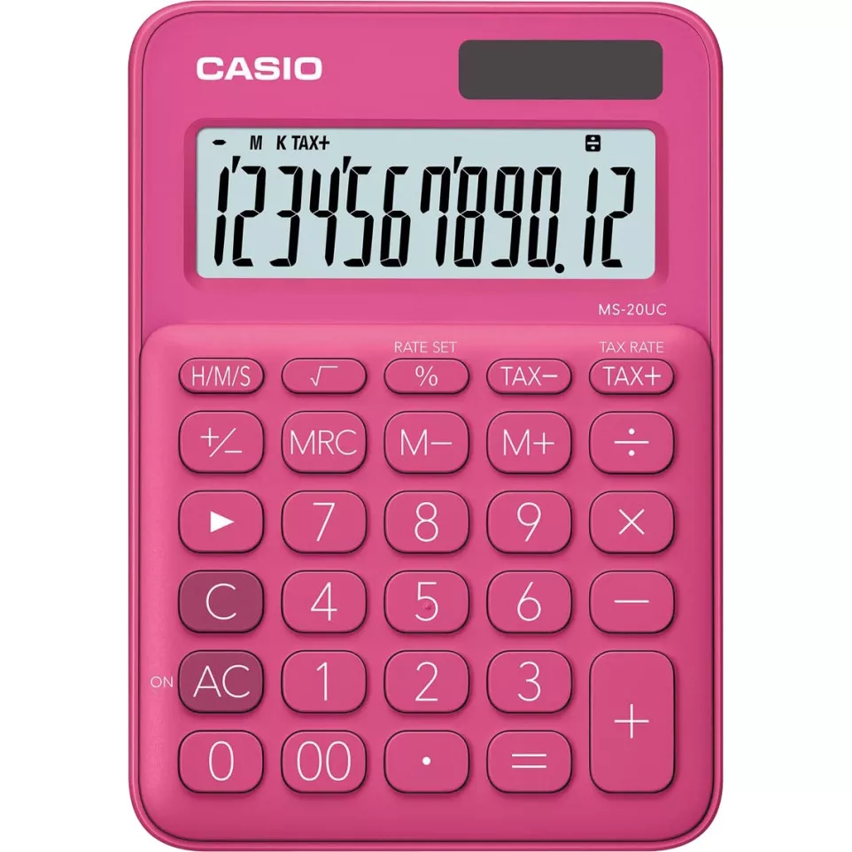 Casio MS-20UC Desktop Calculator Red