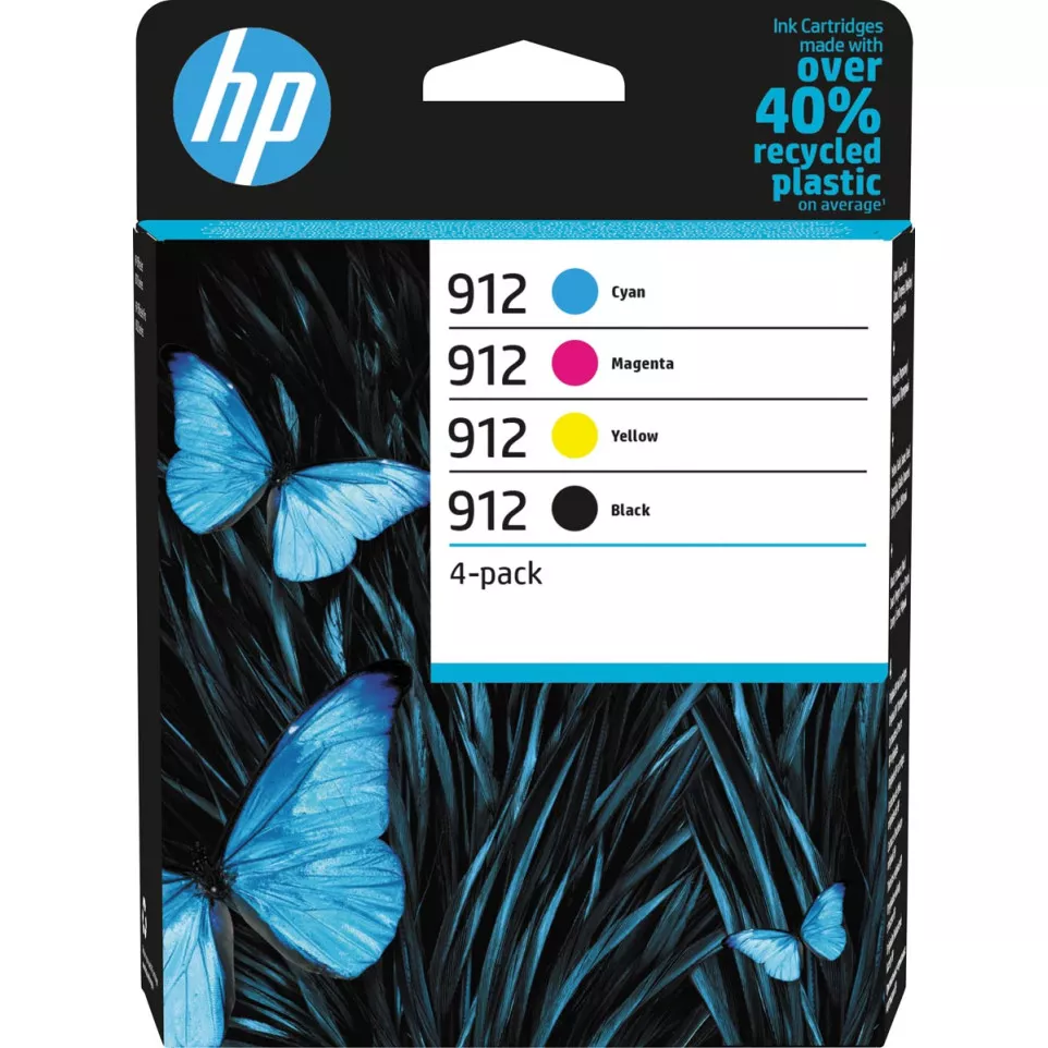 HP 912 4-Pack Black Cyan Magenta...