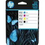 HP 912 4-Pack Black Cyan Magenta Yellow Original Ink Cartridges 6ZC74AE