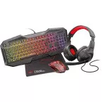 Trust GXT 1180RW 4-in-1 Gaming Set avec micro-casque, clavier (qwerty), souris et tapis de souris