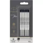 Parker Quinkflow recharge pour stylo bille, pointe moyenne, noir, blister de 10 pièces